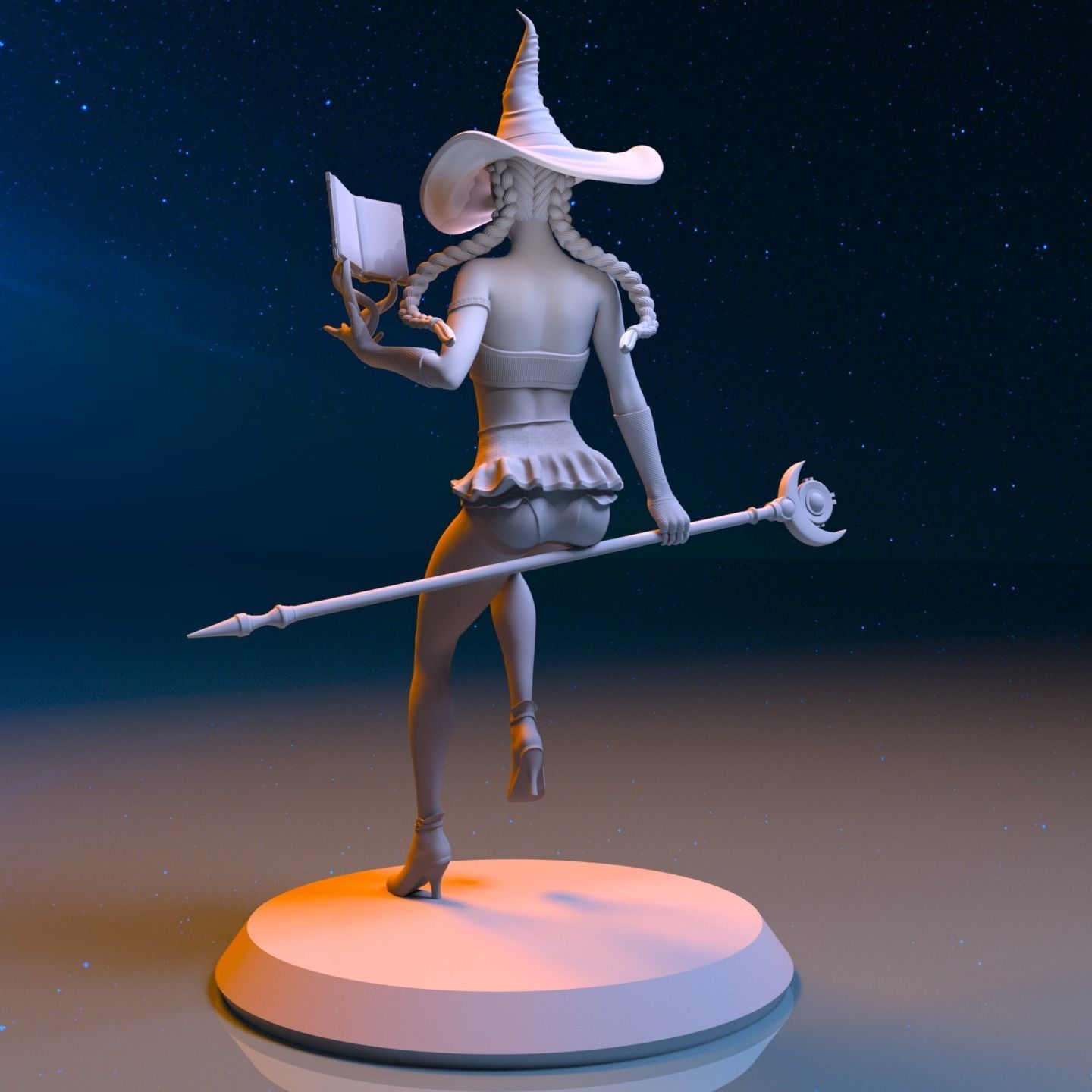 BEAUTIFUL WITCH 3D print model_5