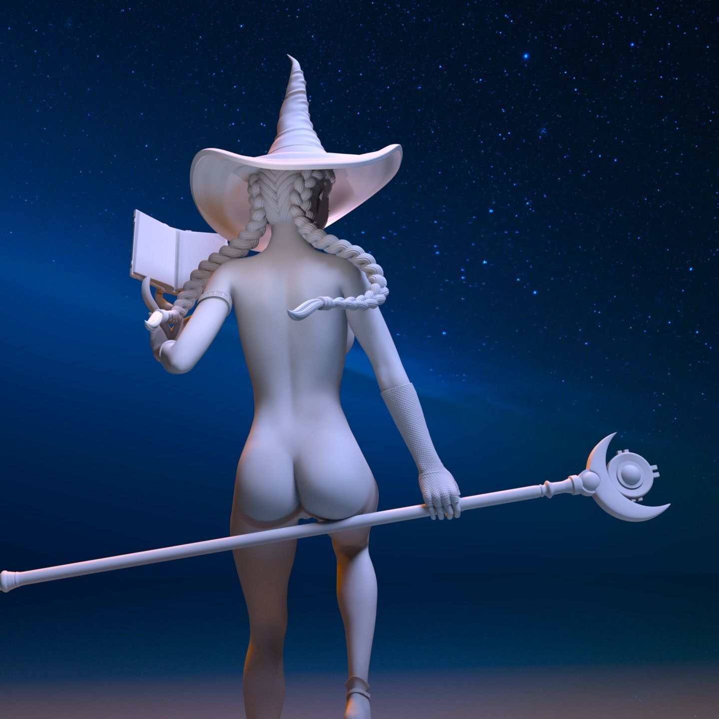 BEAUTIFUL WITCH 3D print model_4