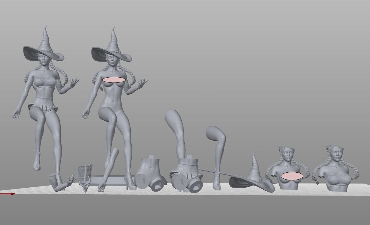 BEAUTIFUL WITCH 3D print model_17