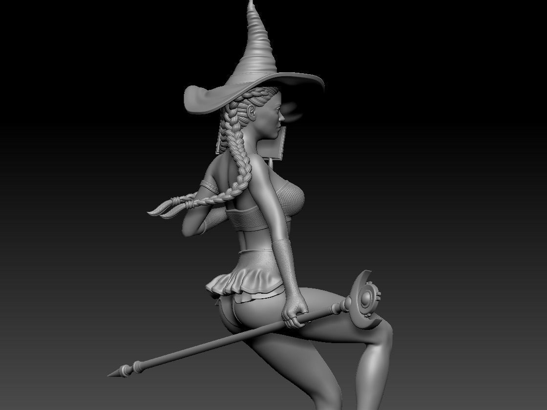 BEAUTIFUL WITCH 3D print model_16
