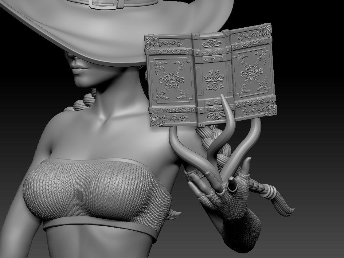 BEAUTIFUL WITCH 3D print model_12