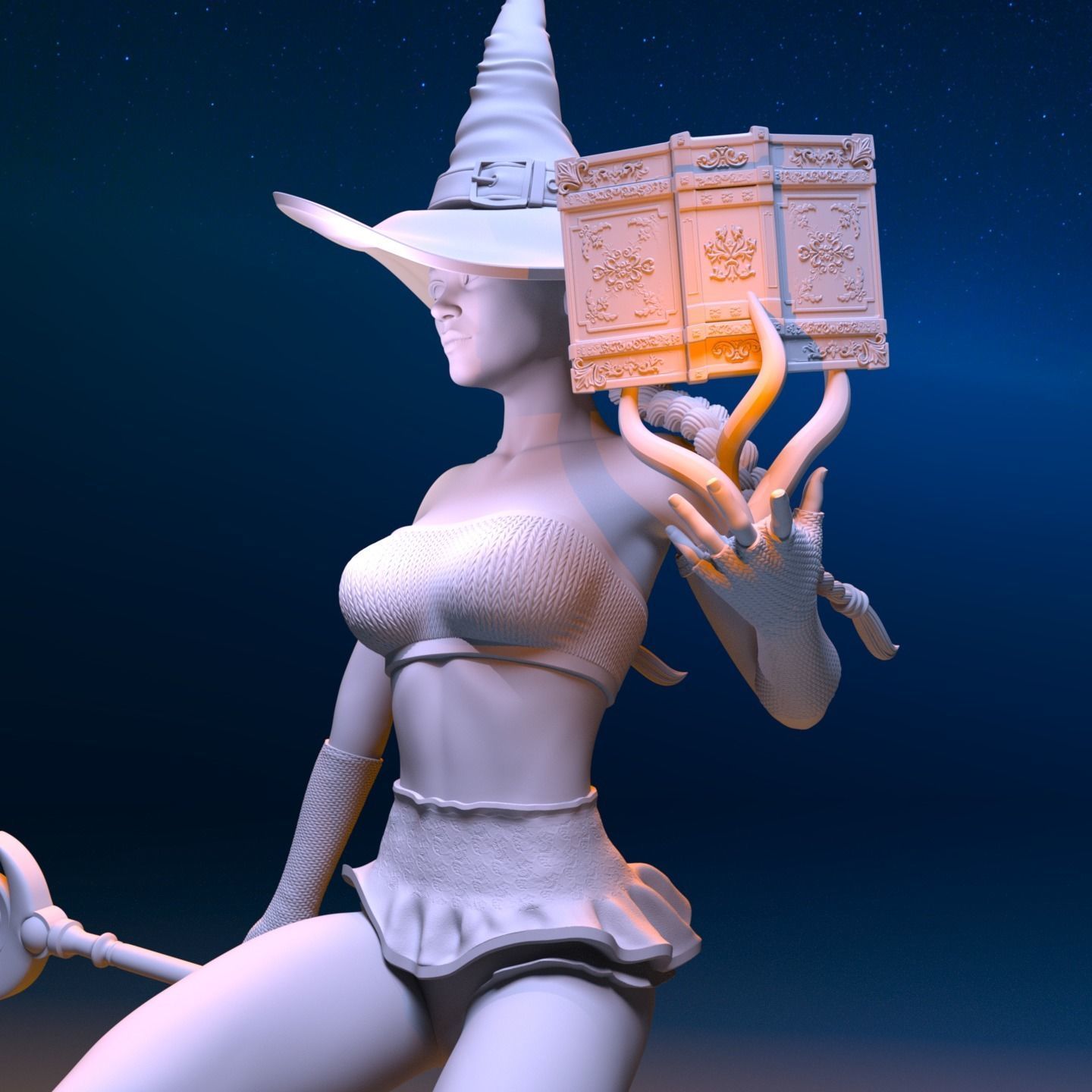BEAUTIFUL WITCH 3D print model_2