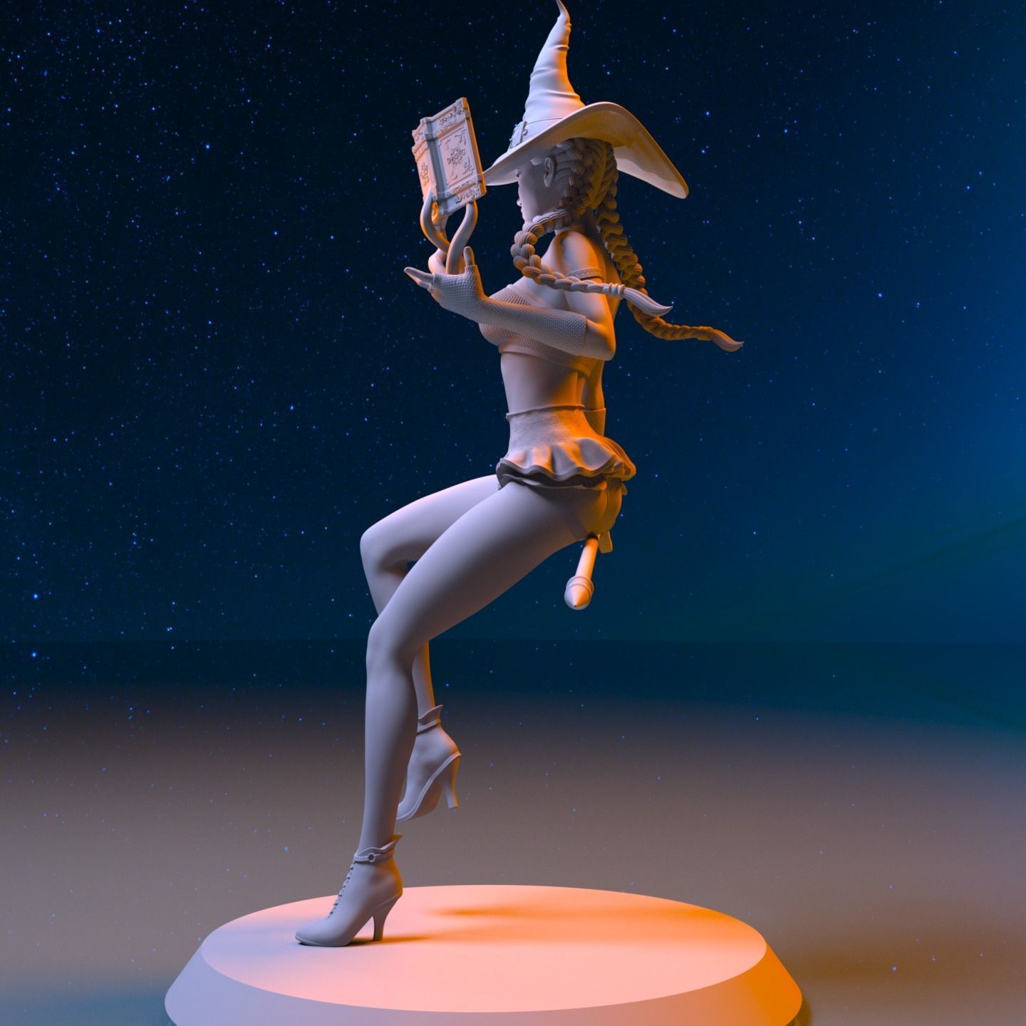 BEAUTIFUL WITCH 3D print model_3