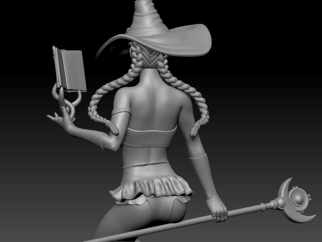 BEAUTIFUL WITCH 3D print model_14