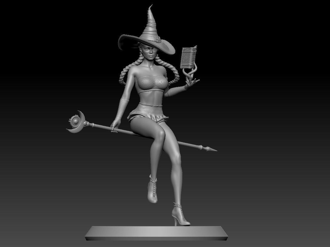 BEAUTIFUL WITCH 3D print model_10