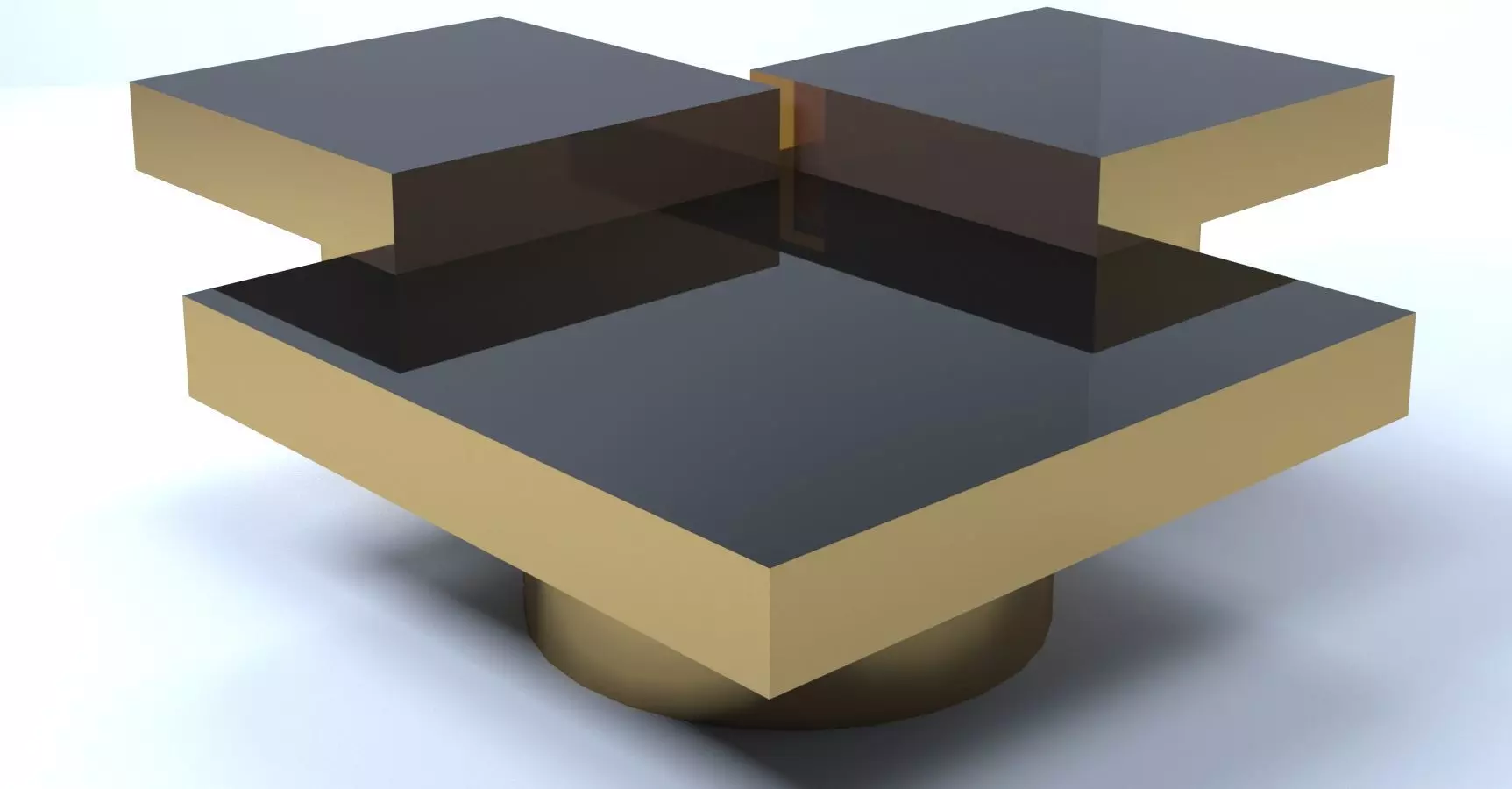 NIO BY EICHHOLTZ - Black and Gold Polished Coffee Tables Free 3D model