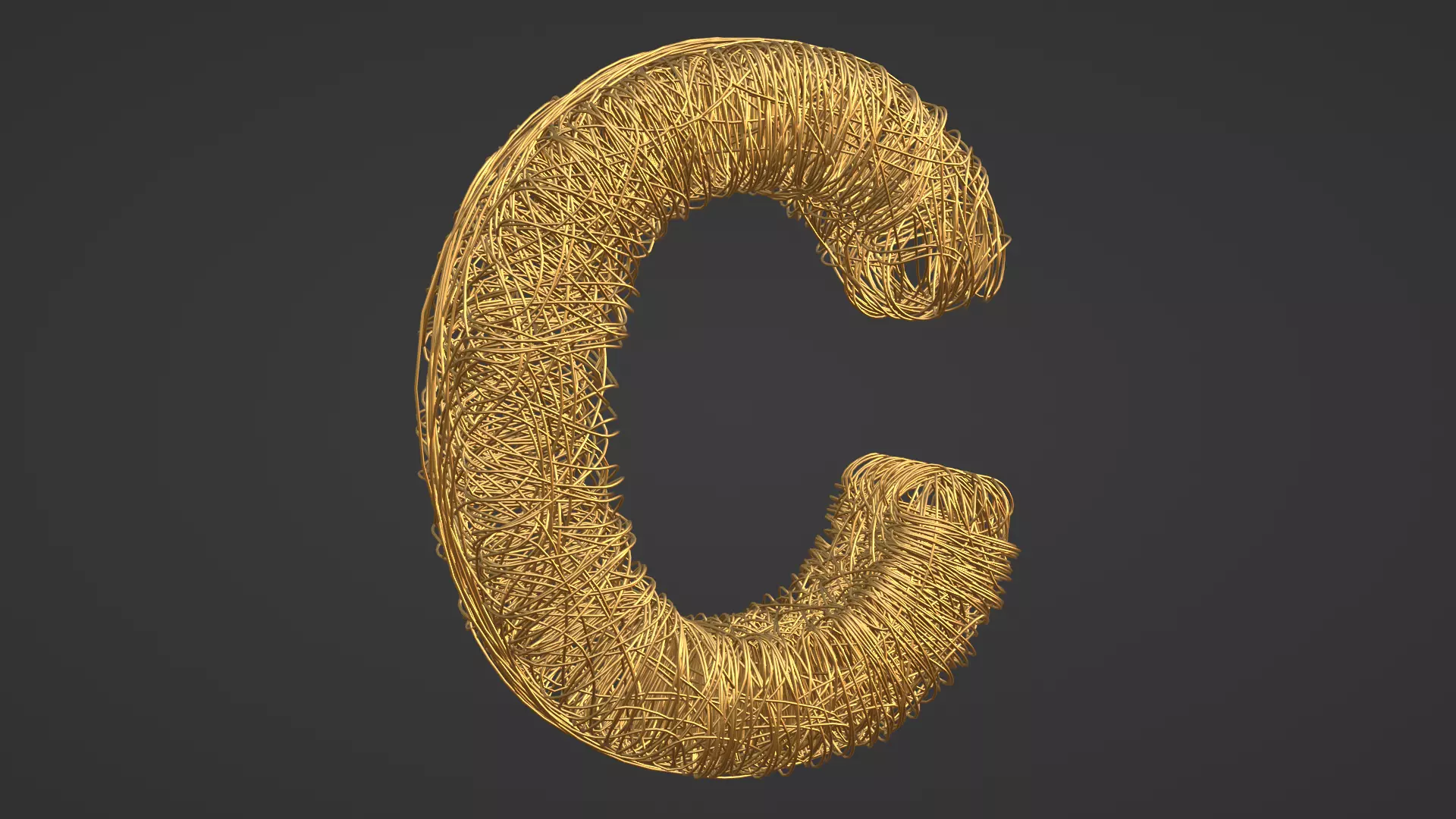 Wire Letter C Free low-poly 3D model
