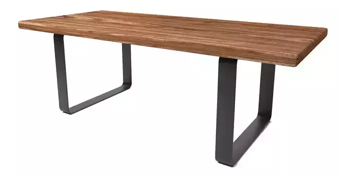 Wooden Dining Table with Matte Black Legs