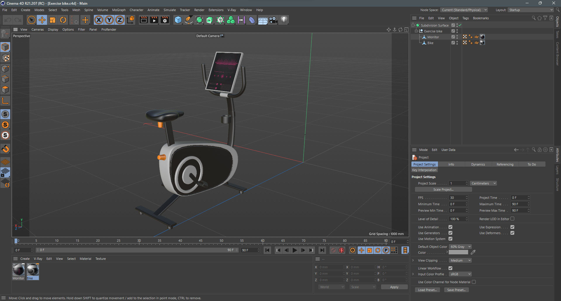 Exercise bike 3D model_11