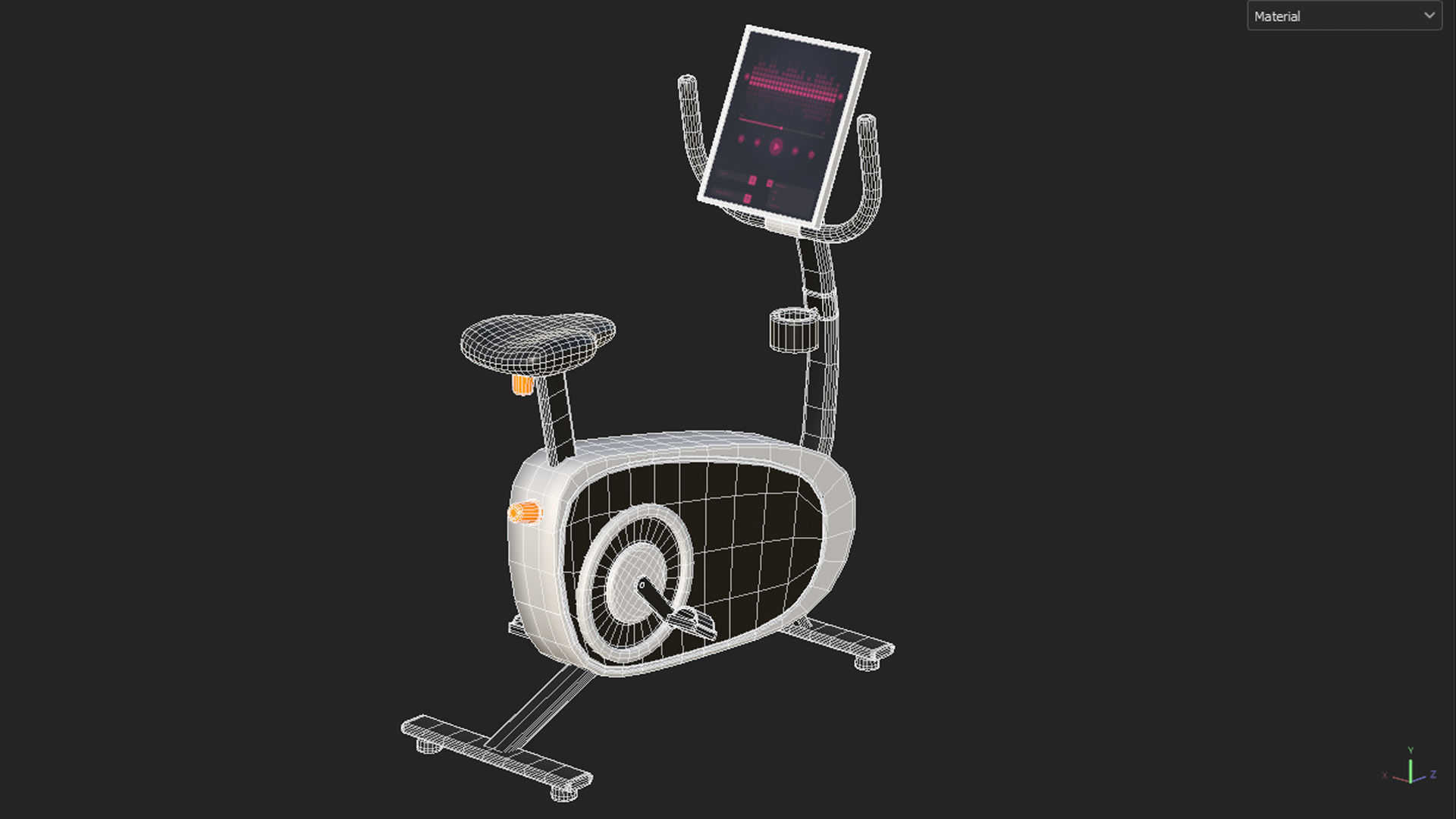 Exercise bike 3D model_14