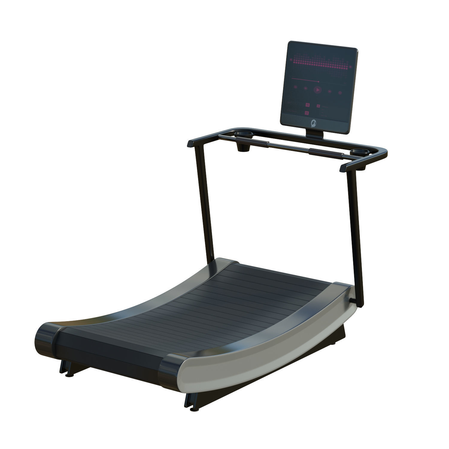 Curve Treadmill Low-poly 3D model_2