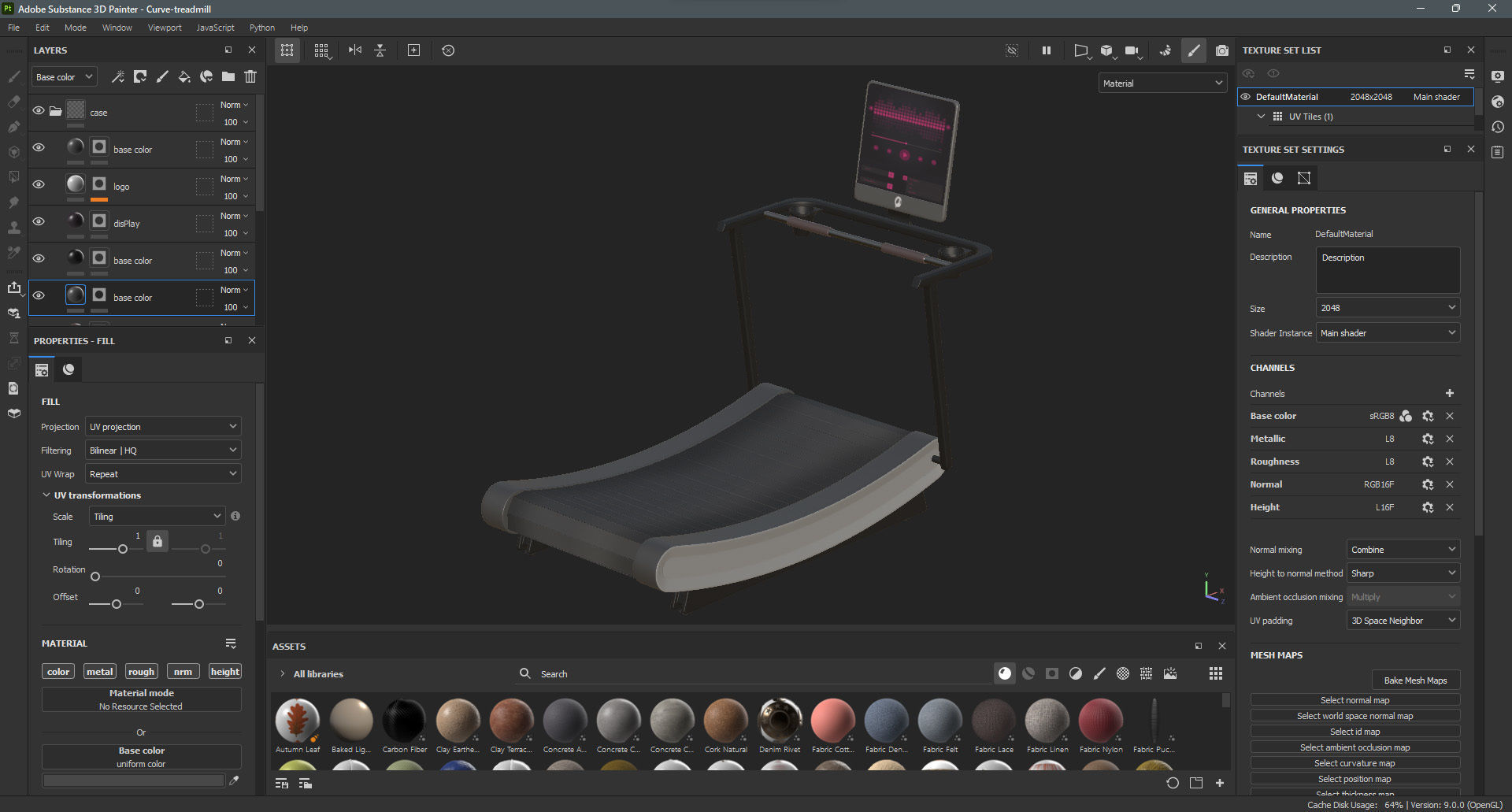 Curve Treadmill Low-poly 3D model_14