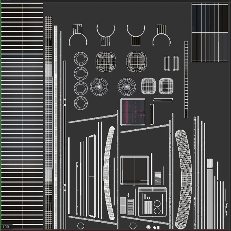 Curve Treadmill Low-poly 3D model_16