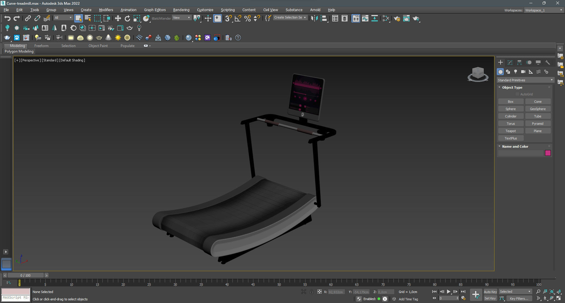 Curve Treadmill Low-poly 3D model_13