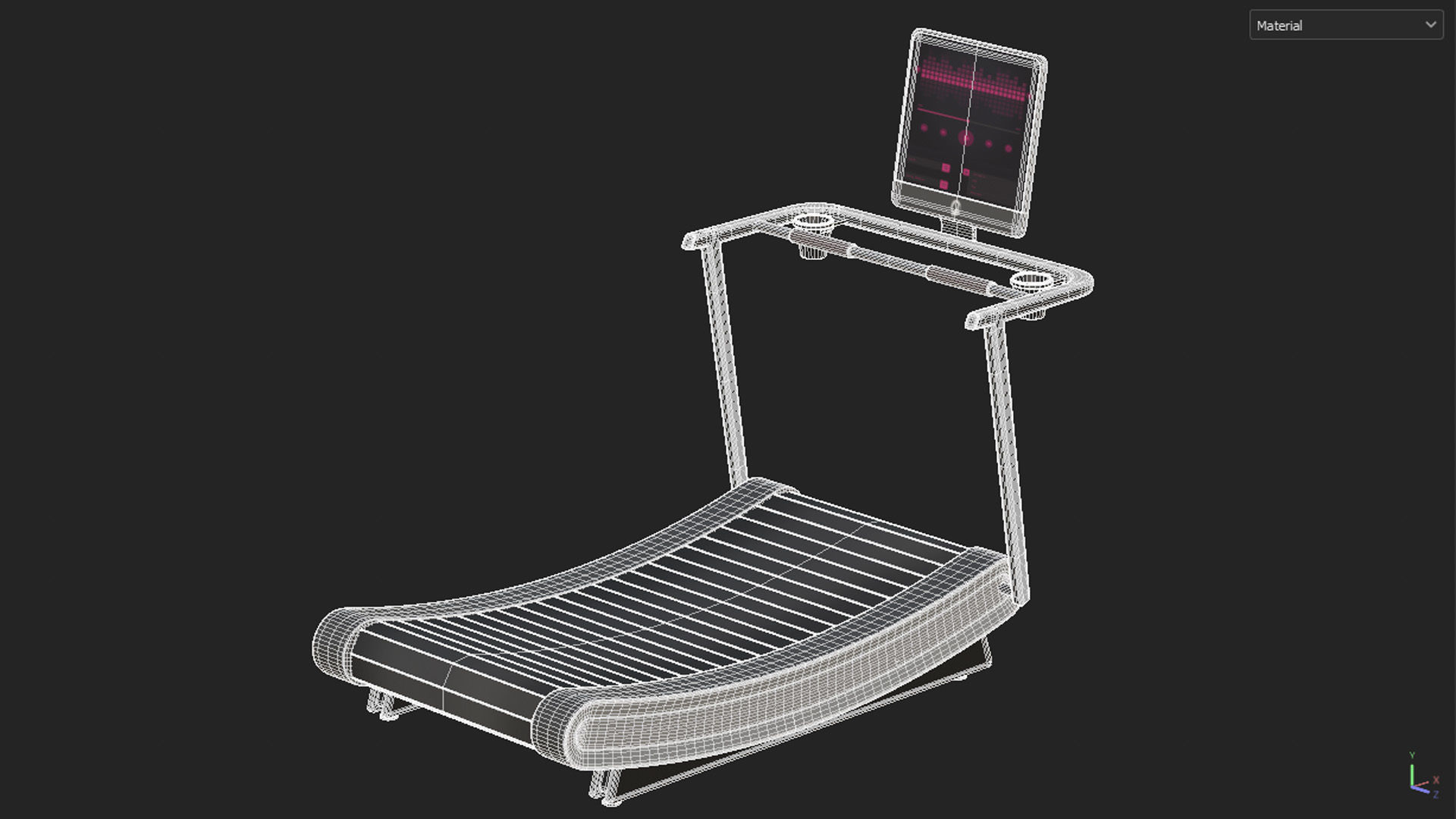 Curve Treadmill Low-poly 3D model_15
