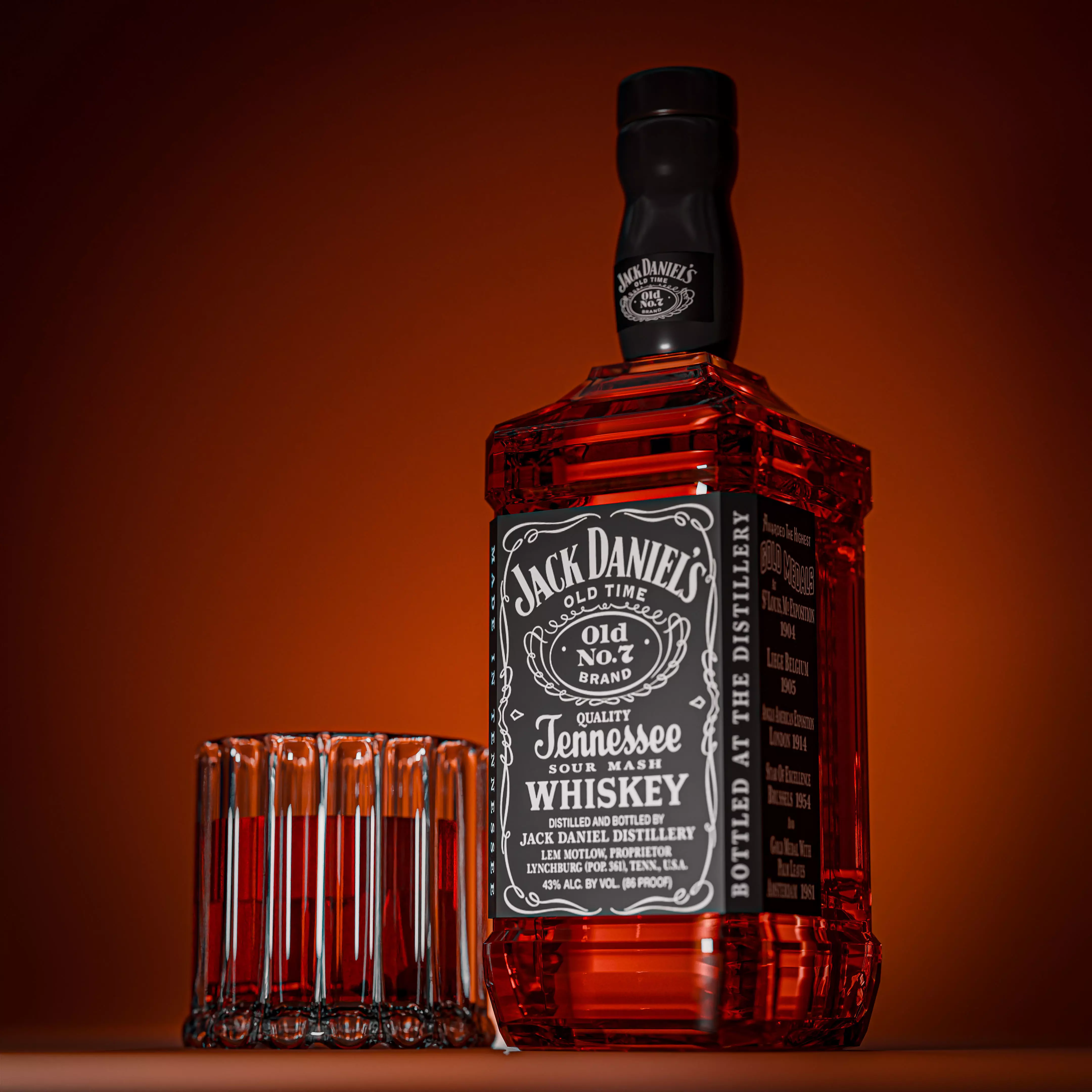 Jack Daniels bottle whisky Free 3D model