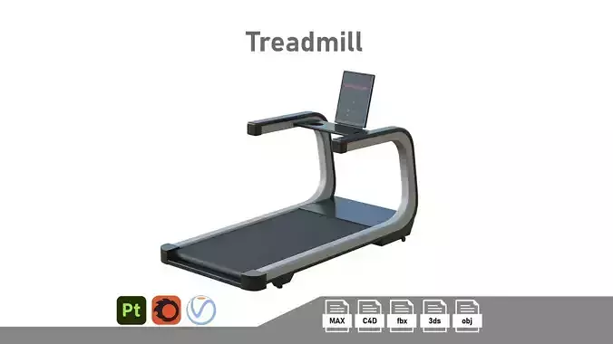 Treadmill Low-poly 3D model