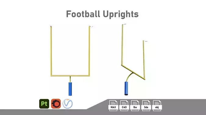 Football Uprights Low-poly 3D model
