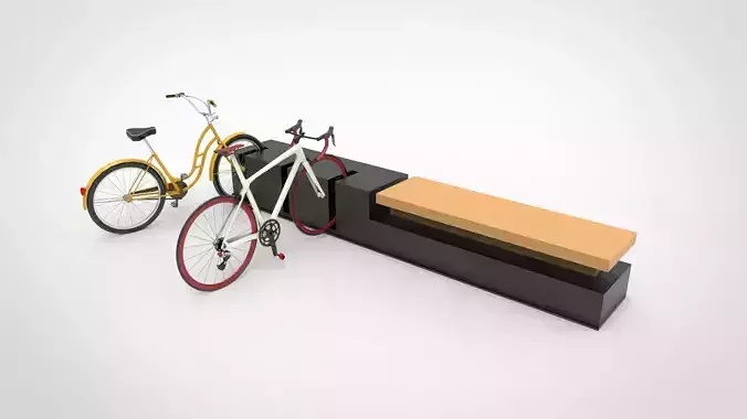 Public bike parking facilities Low-poly 3D model