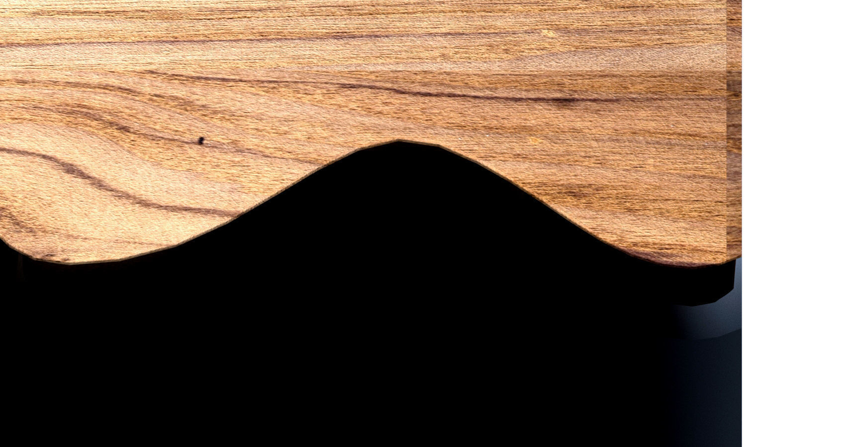 Wooden Table with Black Resin River Free 3D model_2