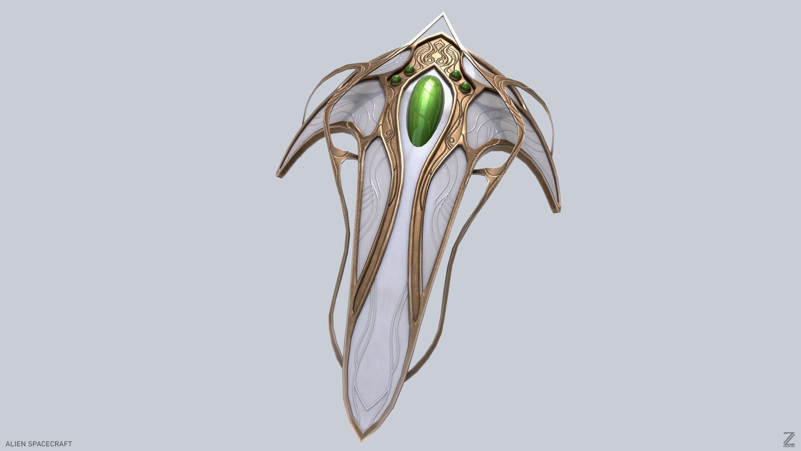 Alien spacecraft Low-poly 3D model_7