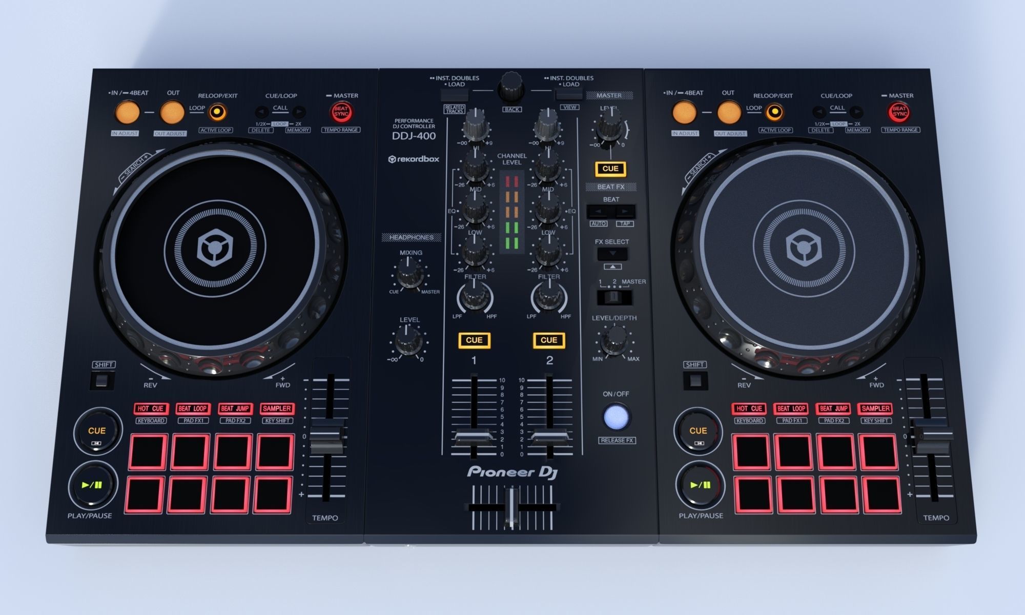 Pioneer DJ Controller DDJ-400 3D model_1