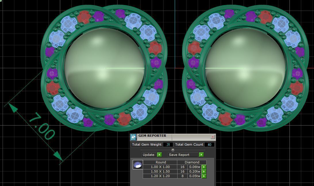 pearl earrings 3D print model_3