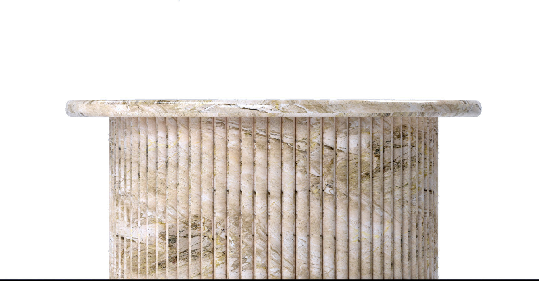 Round Beige Marble Dining Table Free 3D model_1