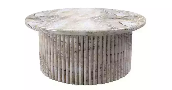 Round Beige Marble Dining Table