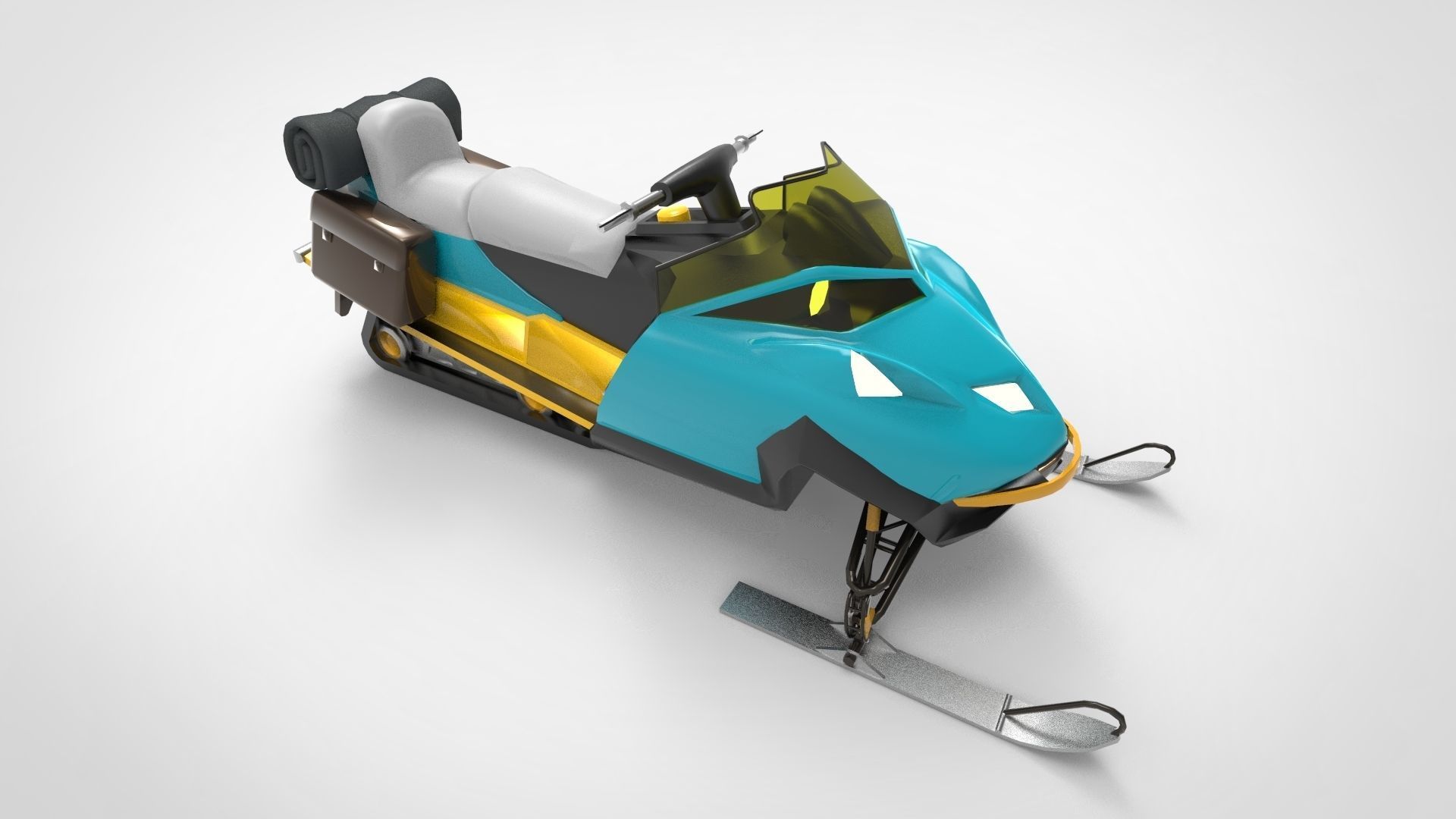snowmobile Low-poly 3D model_2