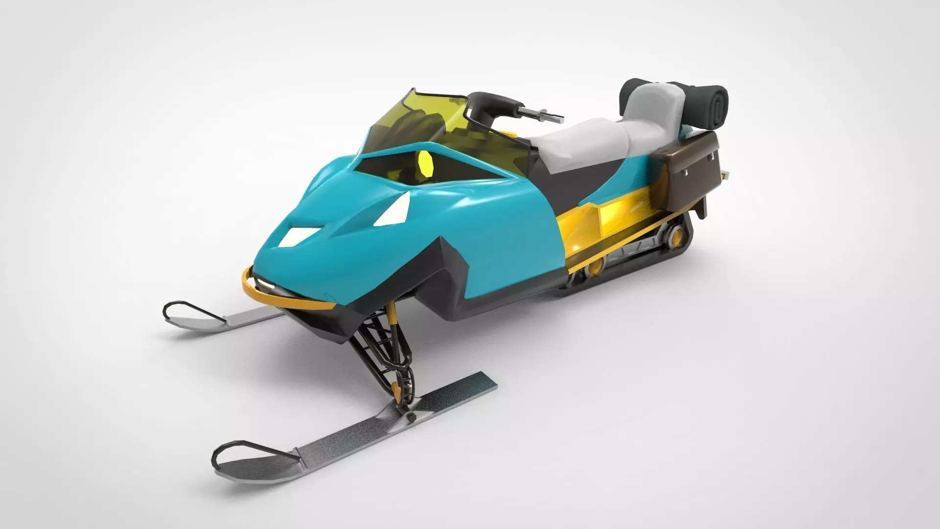 snowmobile Low-poly 3D model_0