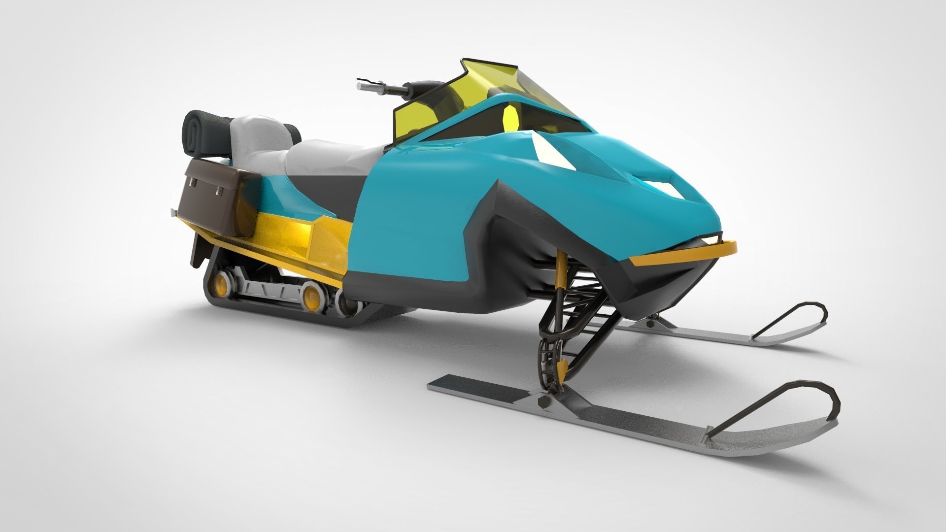 snowmobile Low-poly 3D model_1