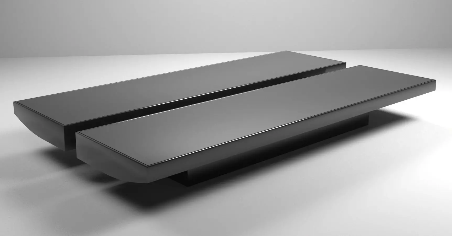 Luxury Monochromatic Black Coffee Table Free 3D model_0