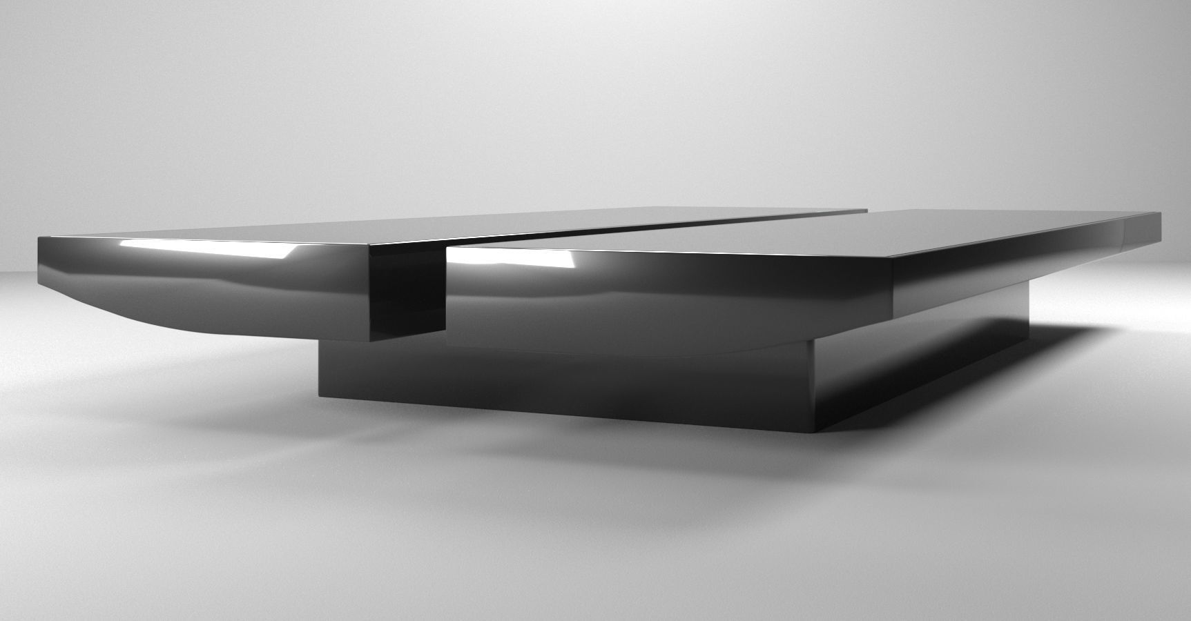 Luxury Monochromatic Black Coffee Table Free 3D model_2