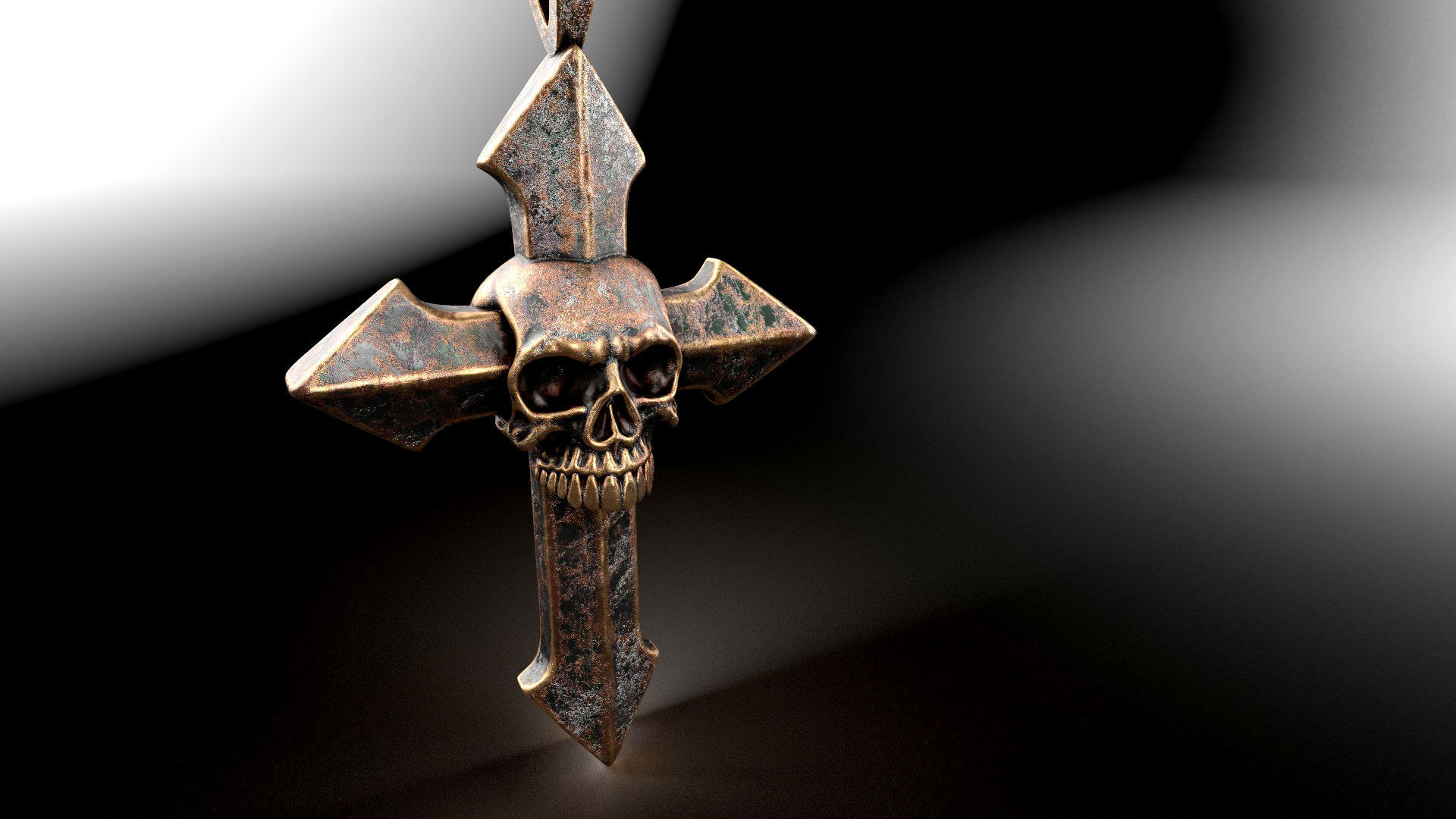 Arrow-shaped Crosses with Skull 3D Model Collection_23