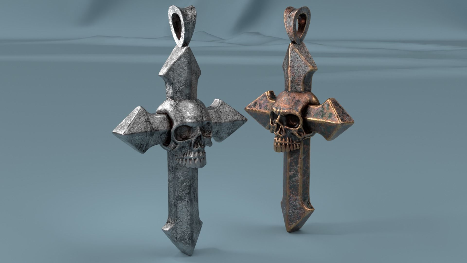 Arrow-shaped Crosses with Skull 3D Model Collection_32
