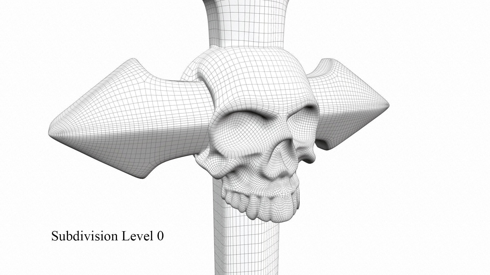 Arrow-shaped Crosses with Skull 3D Model Collection_8