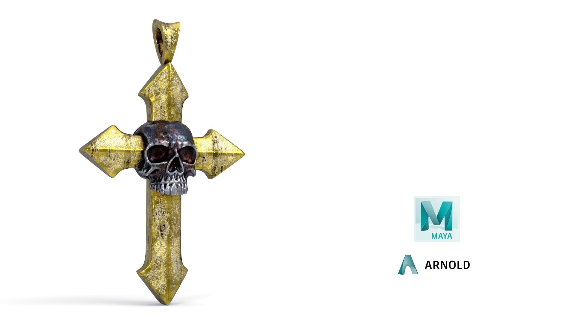 Arrow-shaped Crosses with Skull 3D Model Collection_16