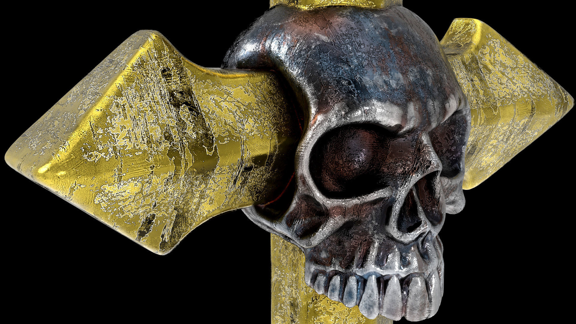Arrow-shaped Crosses with Skull 3D Model Collection_35