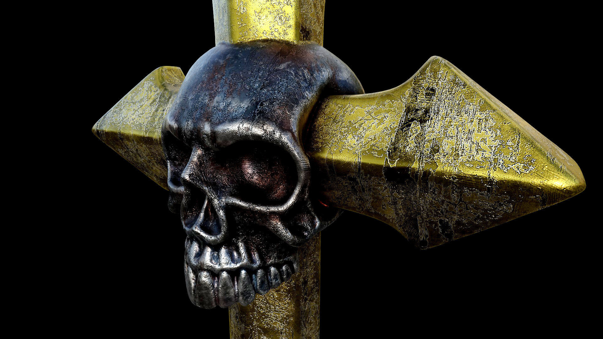 Arrow-shaped Crosses with Skull 3D Model Collection_30