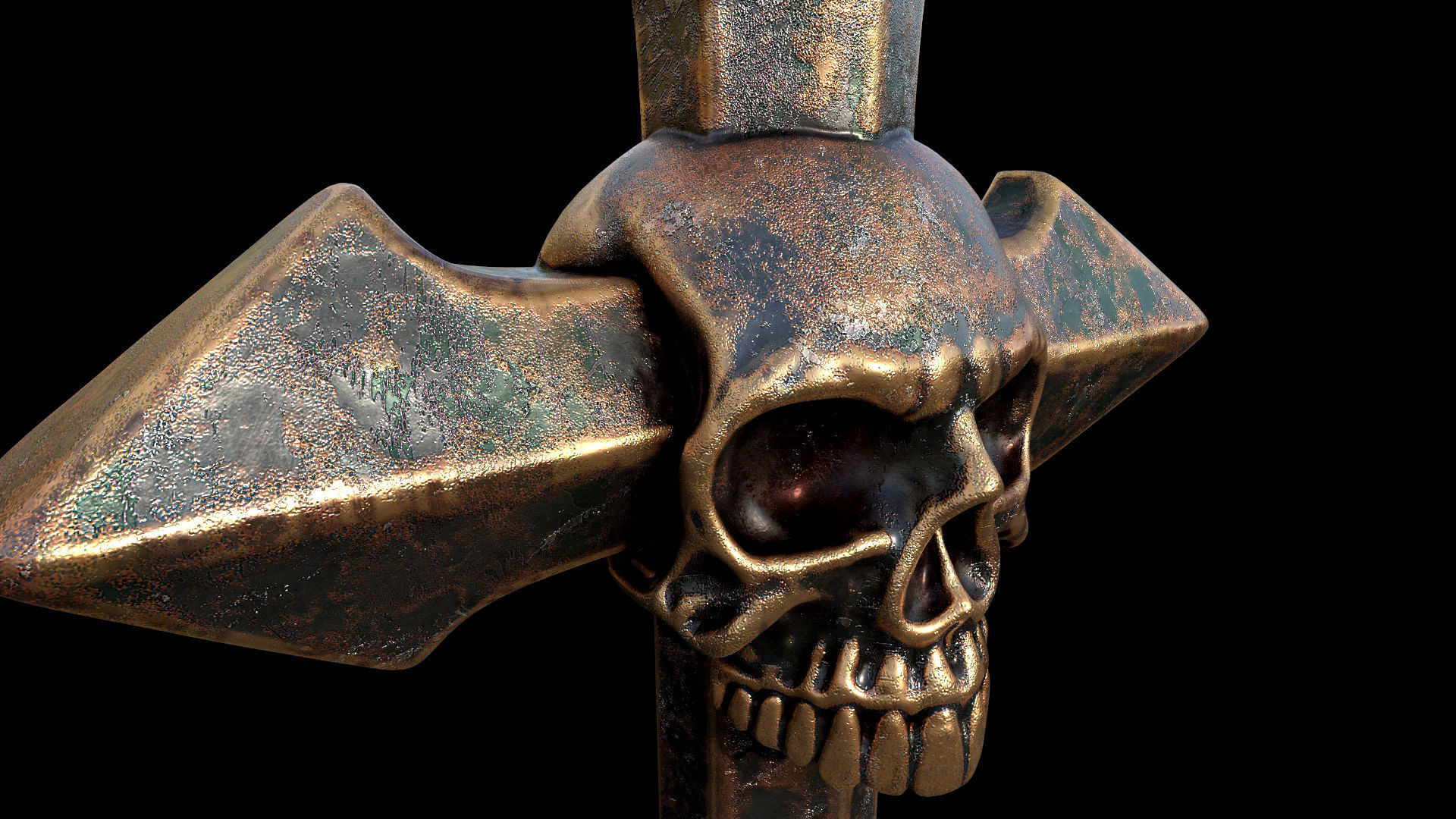 Arrow-shaped Crosses with Skull 3D Model Collection_29