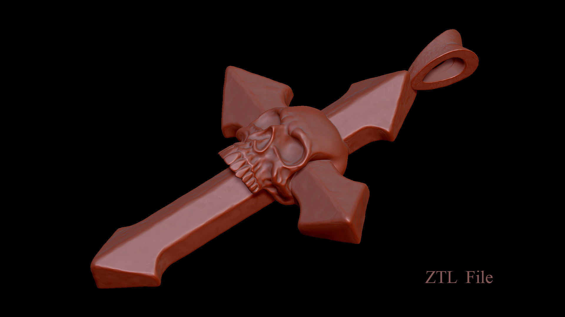 Arrow-shaped Crosses with Skull 3D Model Collection_13