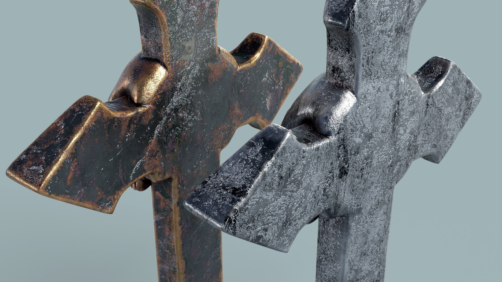 Arrow-shaped Crosses with Skull 3D Model Collection_22