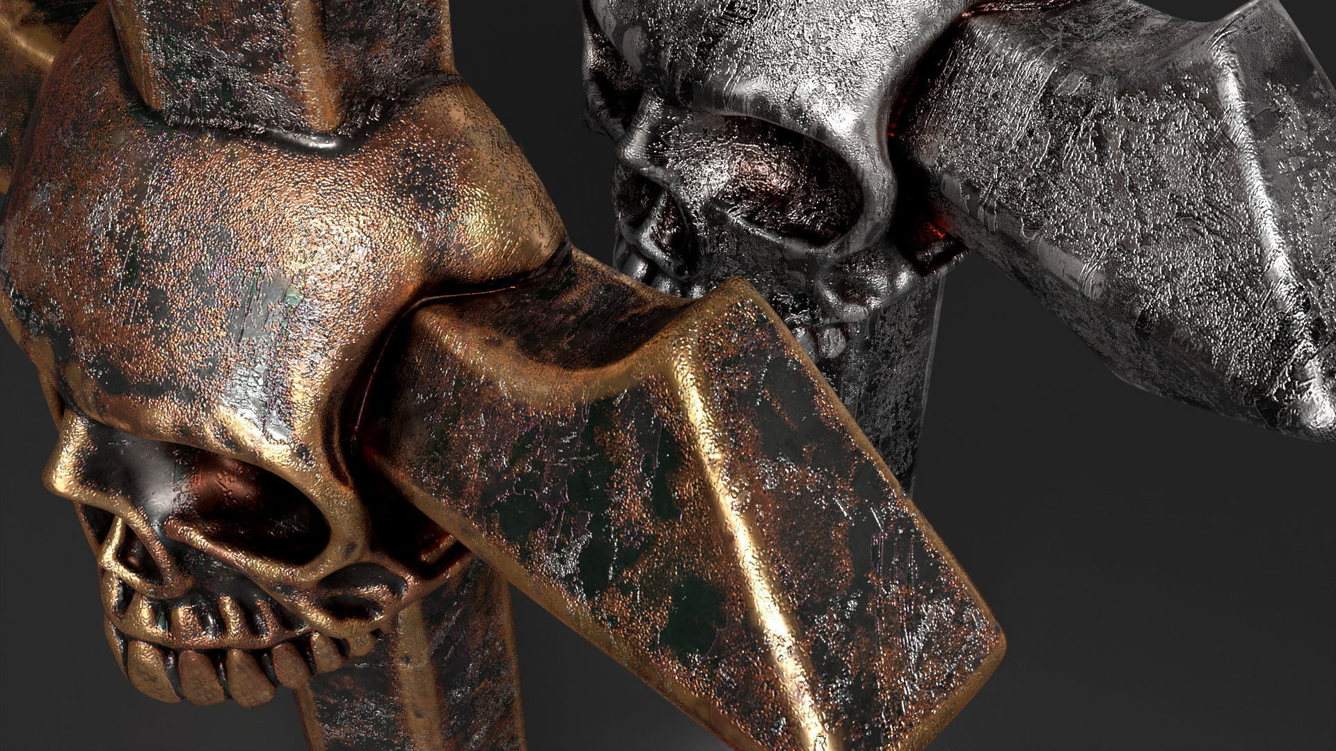 Arrow-shaped Crosses with Skull 3D Model Collection_26