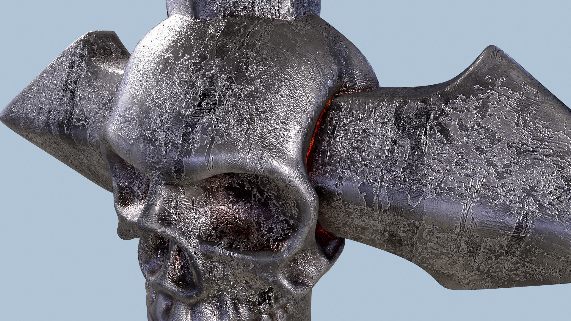 Arrow-shaped Crosses with Skull 3D Model Collection_36