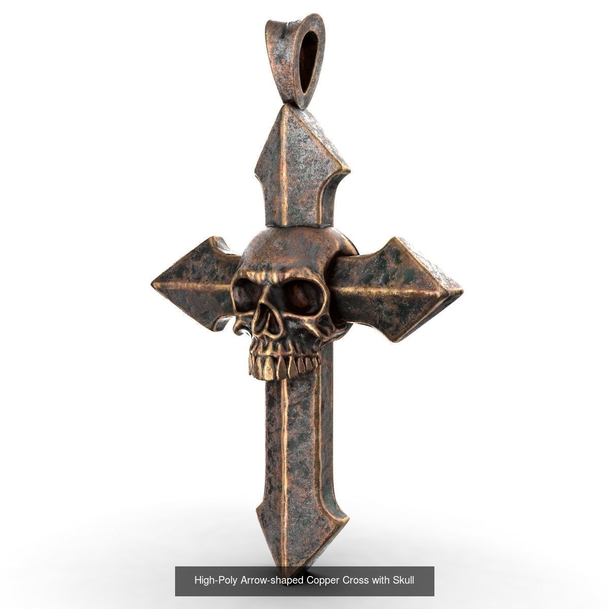 Arrow-shaped Crosses with Skull 3D Model Collection_2
