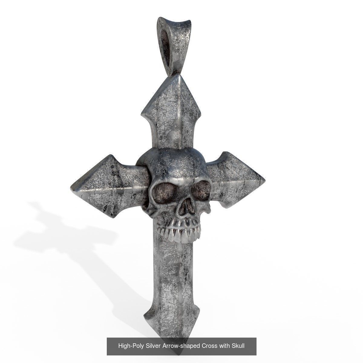 Arrow-shaped Crosses with Skull 3D Model Collection_1