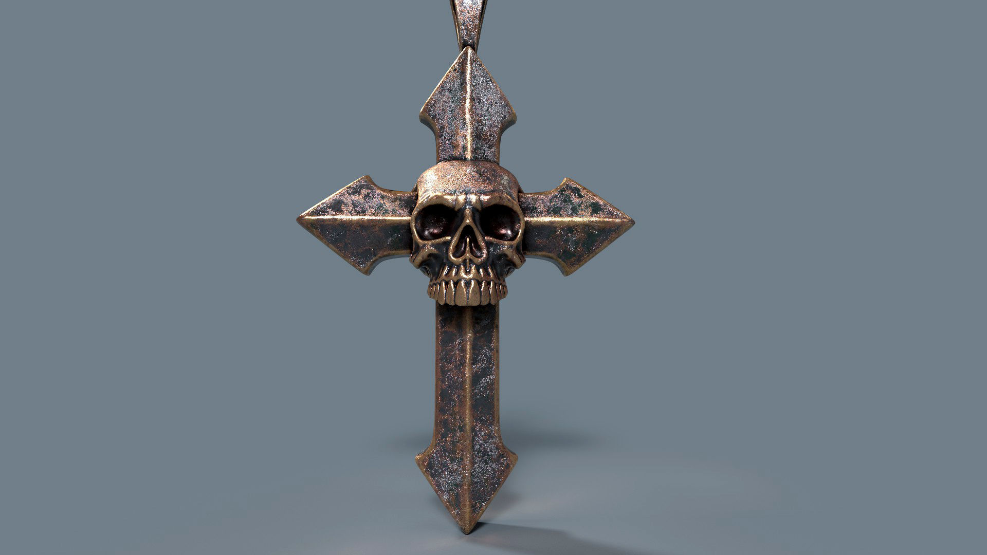 Arrow-shaped Crosses with Skull 3D Model Collection_15