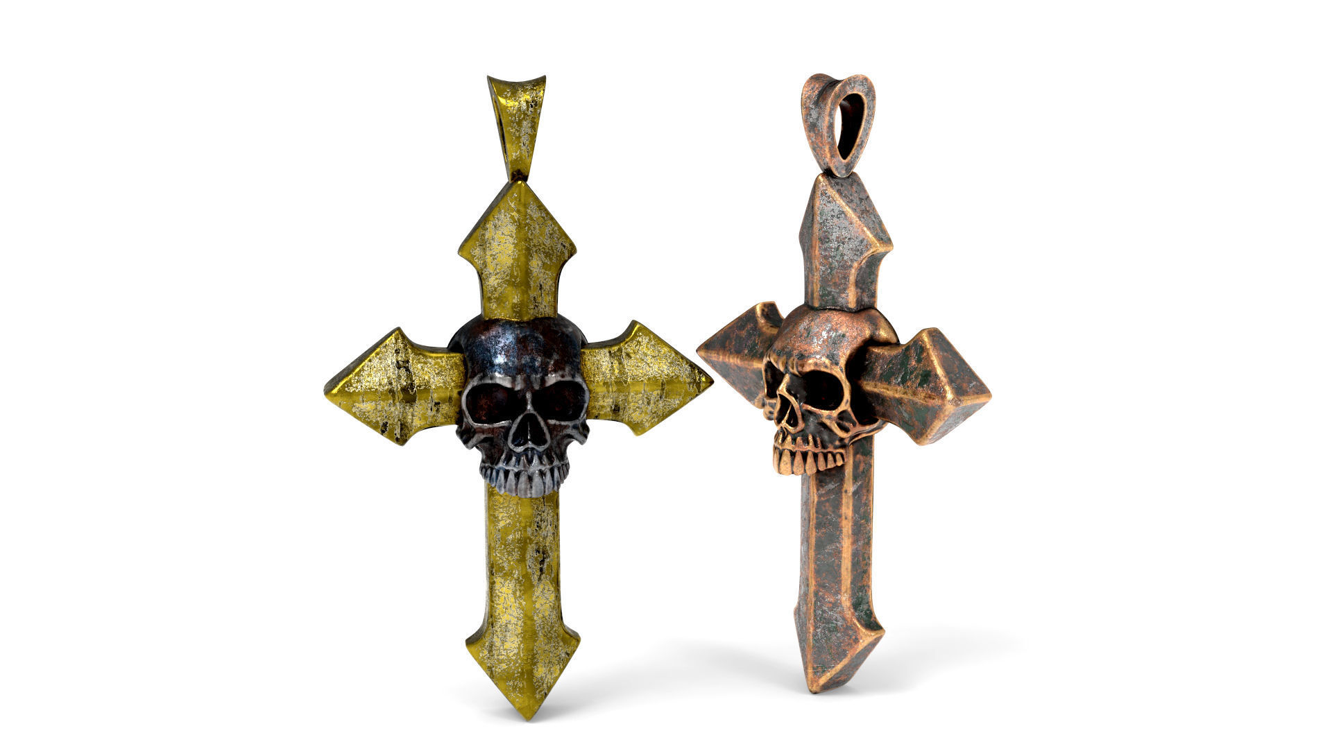 Arrow-shaped Crosses with Skull 3D Model Collection_21