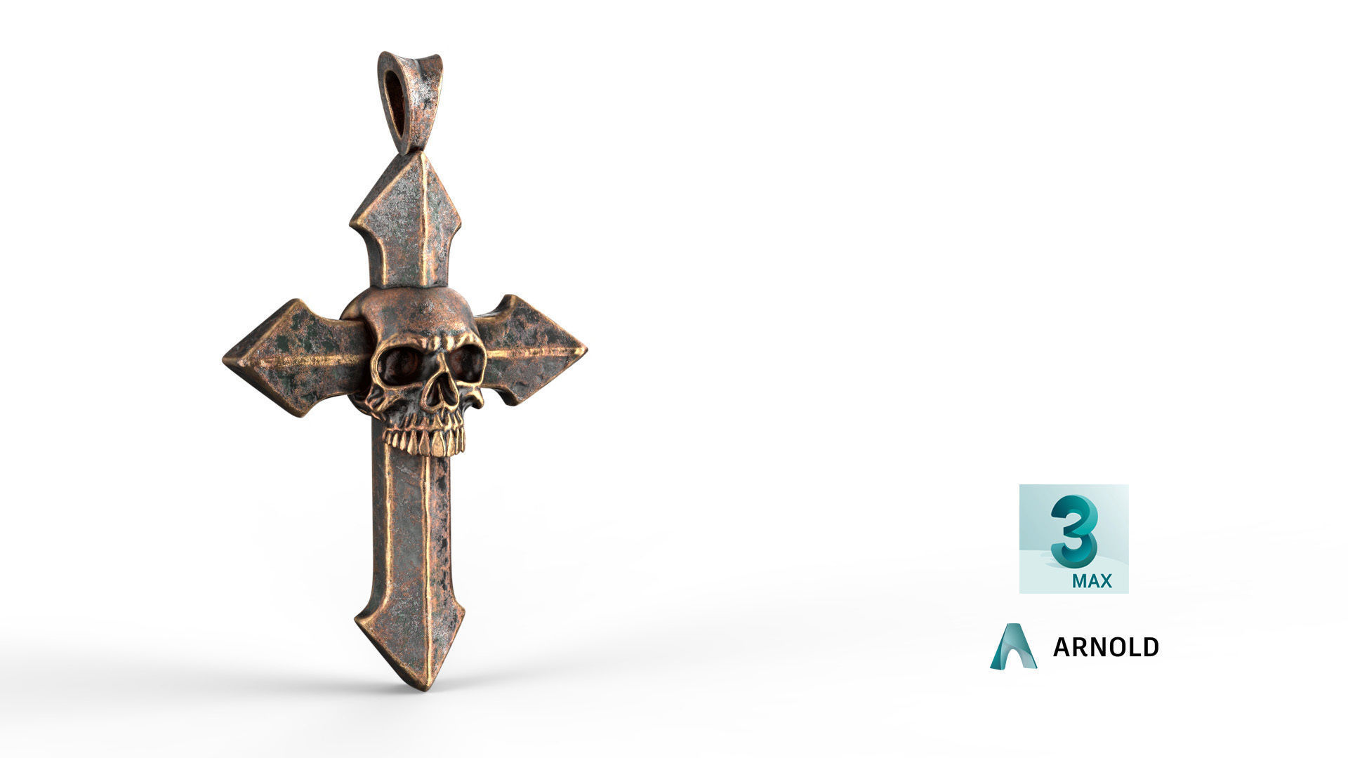 Arrow-shaped Crosses with Skull 3D Model Collection_5